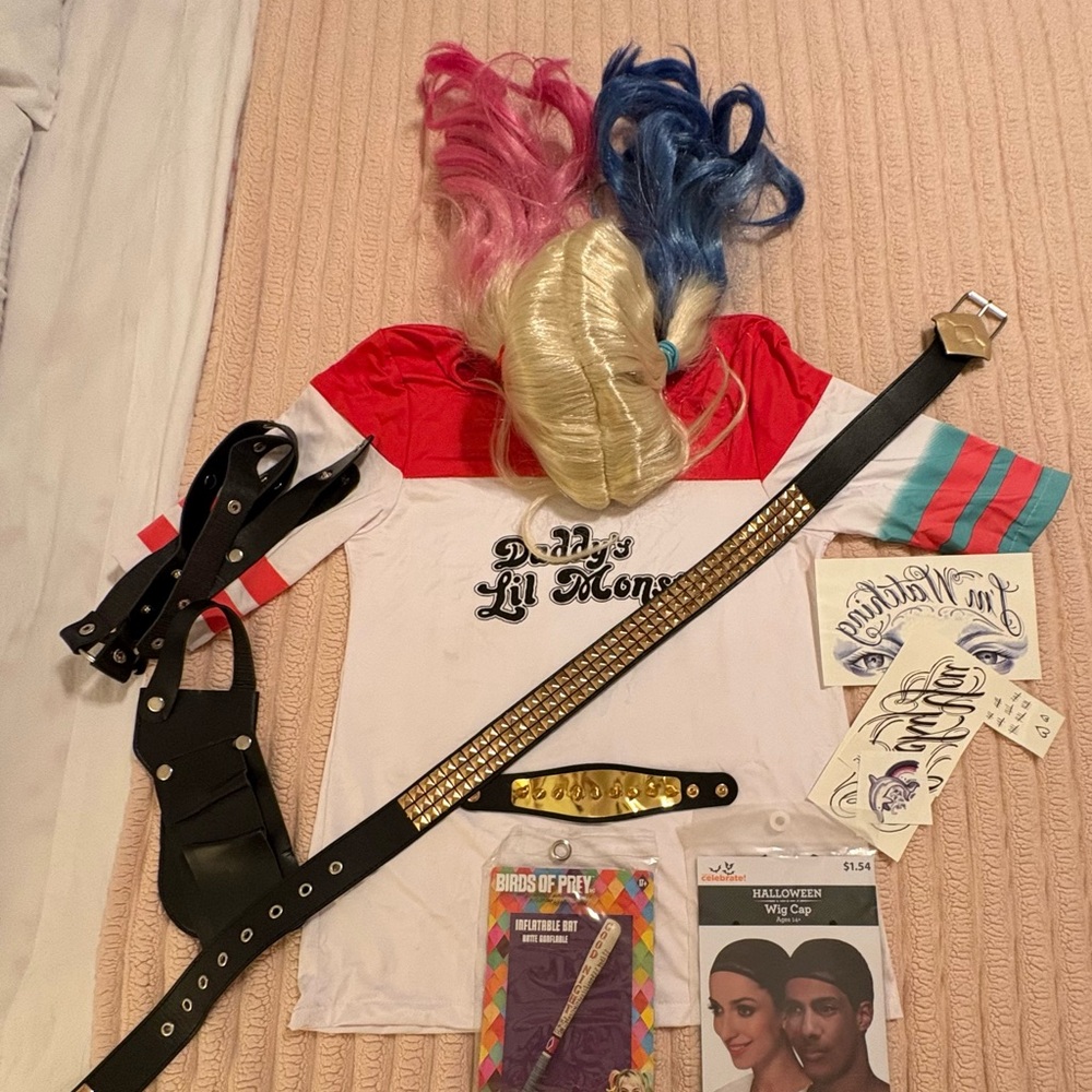 Harley Quinn Costume Set with Wig and Accessories